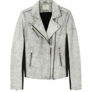 IRO Ilaria Cracked White Leather Jacket